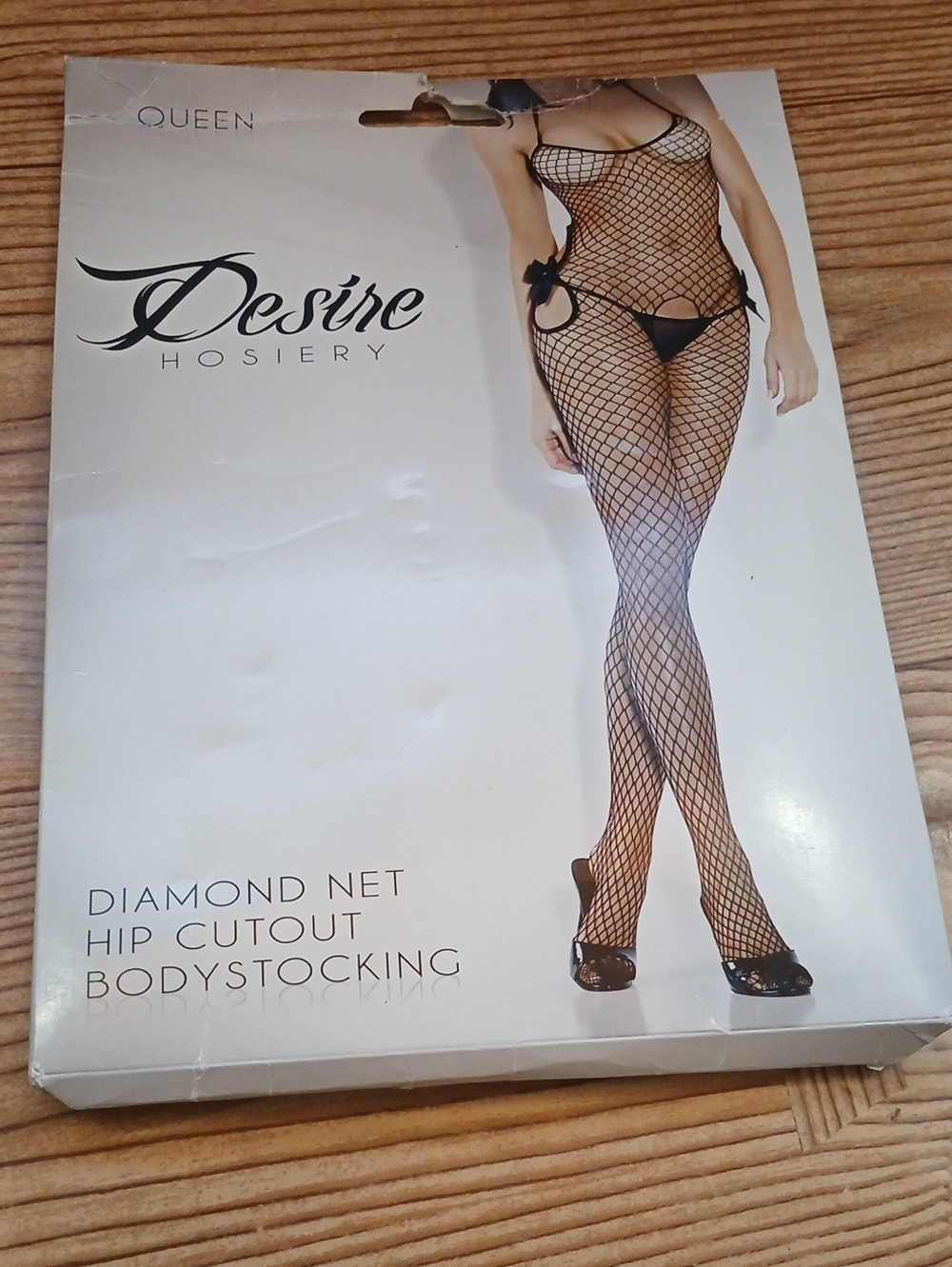 Desire Collection Diamond Net Hip Cutout Bodystocking - Black